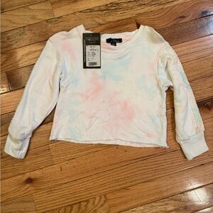 Flowers By Zoe Girls Size 3T Blue/Pink/Yellow Tie Dye Long Accent Sleeves Shirt